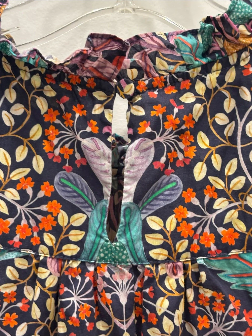 J. Crew Purple Multi Floral Botanical Smocked-Neck Puff Sleeve Blouse